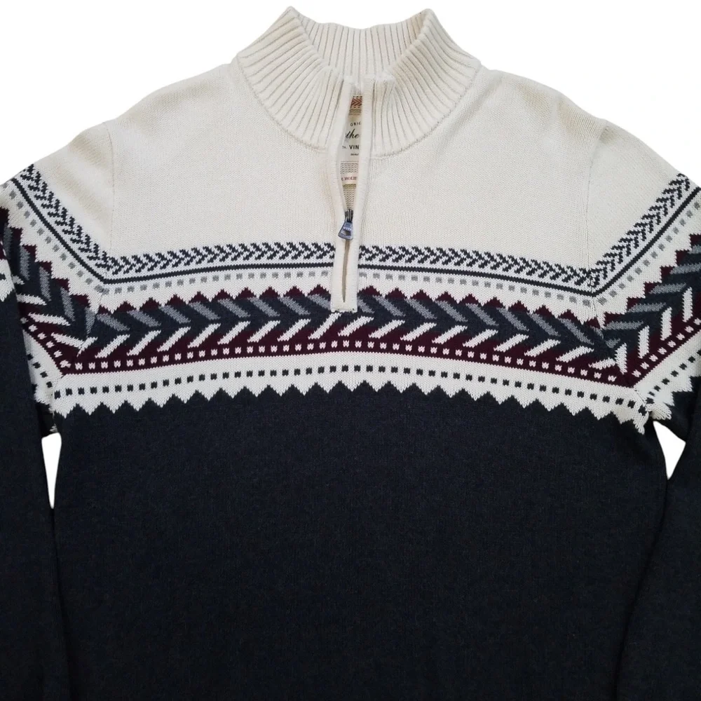 Weatherproof Original Vintage Gray Quarter Zip Pullover Sweater Size Large NWOT‎